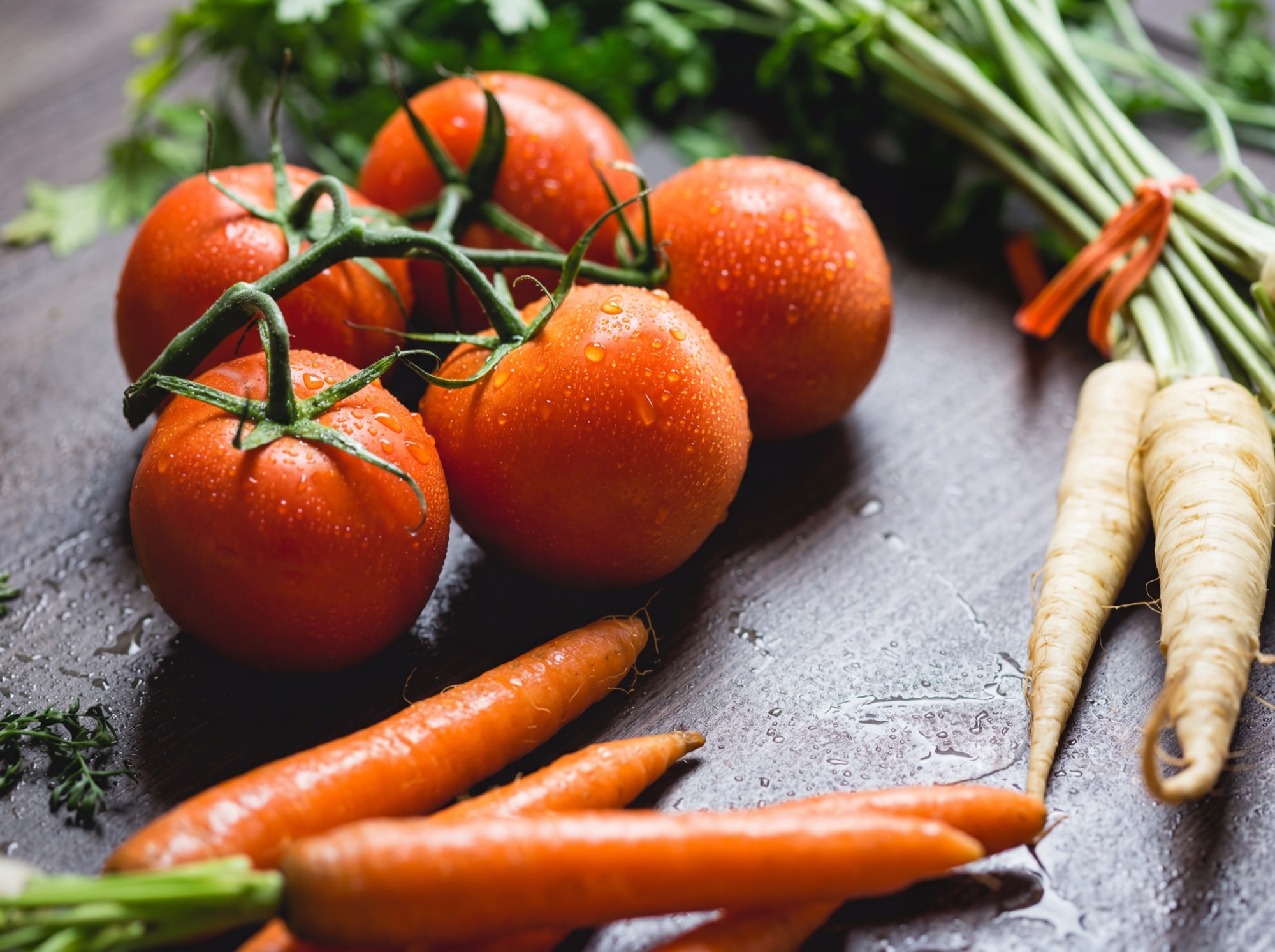 Mixed organic produce platter