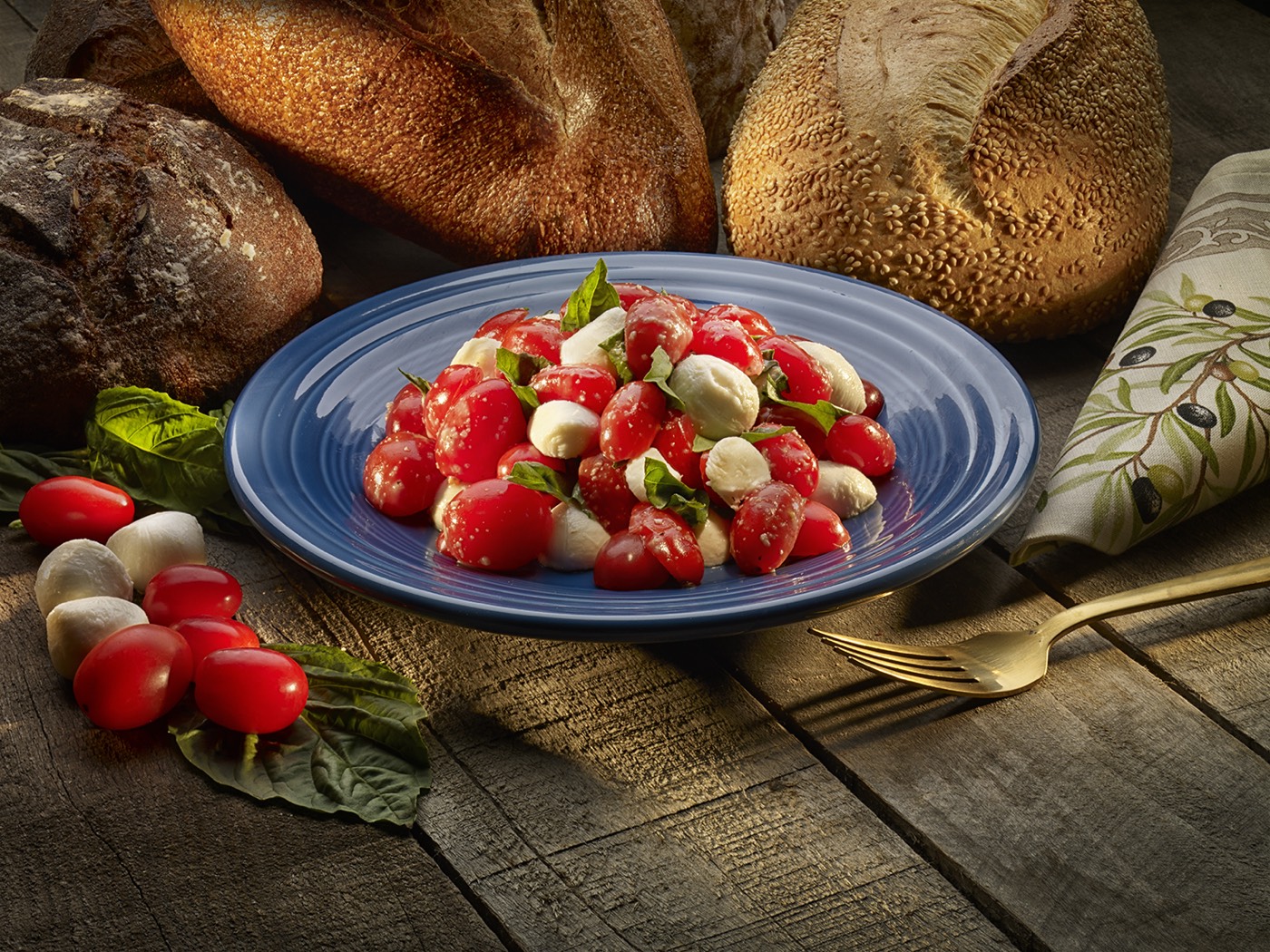 Caprese tomato and mozzarella salad
